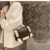 Lamb Wool Ladies Shoulder Bag Leather Women Crossbody Bag