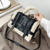 Lamb Wool Ladies Shoulder Bag Leather Women Crossbody Bag