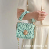 Rope Crochet Crossbody Bags for Women Chains Knitting Handbags