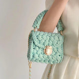 Rope Crochet Crossbody Bags for Women Chains Knitting Handbags