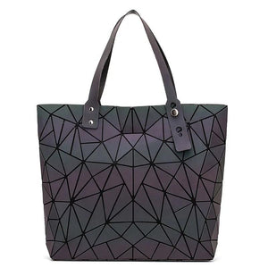Luminous Geometric Shoulder Bag Quilted Handbag Hologram bolsa feminina