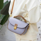 Beige Soft Leather Handbag Girl Lady Shoulder Messenger Bag