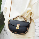 Beige Soft Leather Handbag Girl Lady Shoulder Messenger Bag
