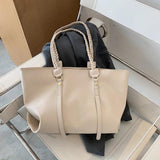 Soft Big Tote Bags For Women Large Capacity A4 Work Female Braiding Shoulder Bag