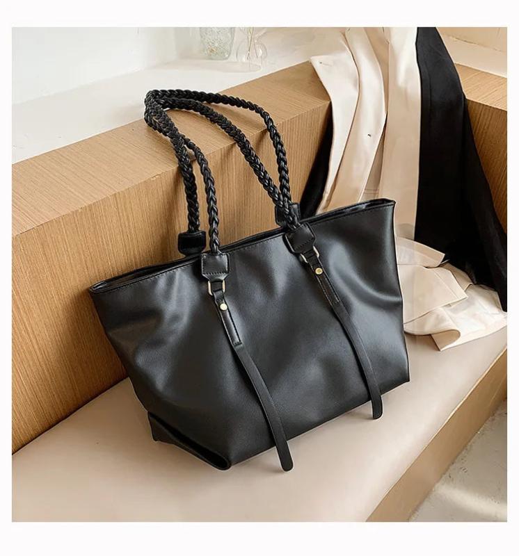 Soft Big Tote Bags For Women Large Capacity A4 Work Female Braiding Shoulder Bag