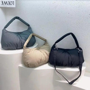 Women's Nylon Padded Down Cotton Tote Winter Shoulder Bag Large Handbags