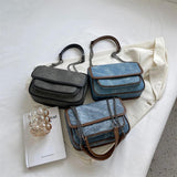 LEFTSIDE Denim Shoulder Side Bag Women