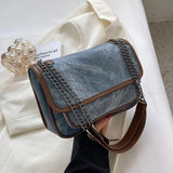 LEFTSIDE Denim Shoulder Side Bag Women
