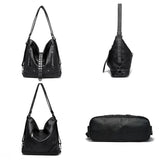 Rivet Leather Crossbody Bag Women Backpack Shoulder Bag 3 In 1 Tote Sac