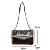 Vintage Oil Wax Leather Shoulder Bag Lamb Wool Messenger Chain Bag HPS1272