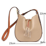Leather Women Handbag Totes High Shoulder Bag Female Crossbody Bag Tassel