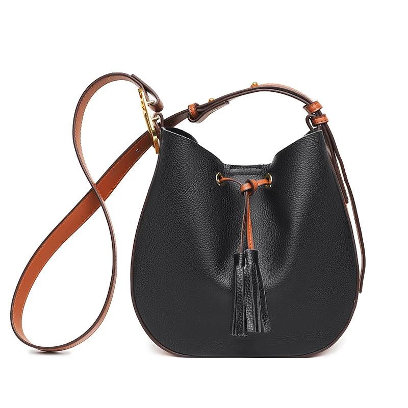 Leather Women Handbag Totes High Shoulder Bag Female Crossbody Bag Tassel
