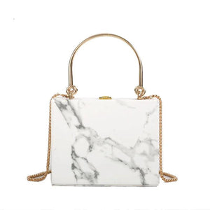 Marble Box Women Handbags Chains Shoulder Crossbody Bags Lady Evening