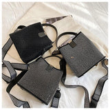 Women bucket bag Diamond Messenger Bags PU leather Shoulder Bags