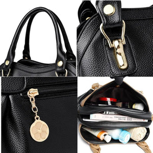 High Leather 3-Layer Ladies Tote Bags Women Shoulder Crossbody B