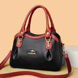 High Leather 3-Layer Ladies Tote Bags Women Shoulder Crossbody B