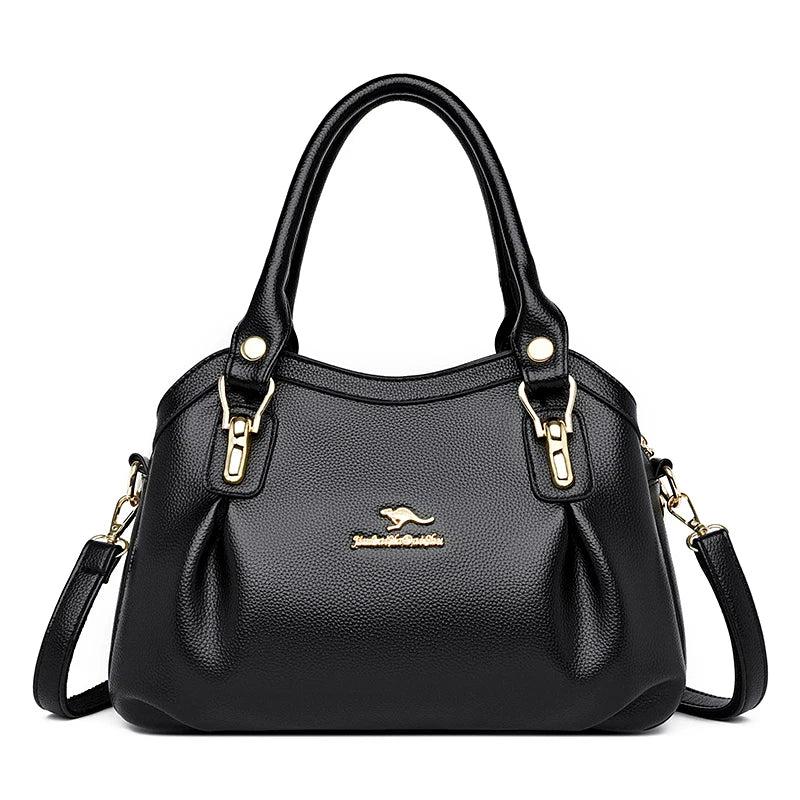 High Leather 3-Layer Ladies Tote Bags Women Shoulder Crossbody B