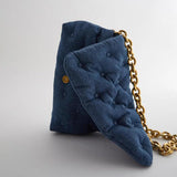Urban Spring Denim Canvas Leather Shoulder Bag