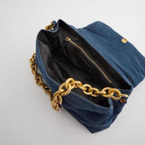 Urban Spring Denim Canvas Leather Shoulder Bag