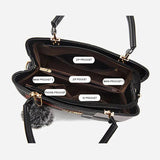 Geometric Panelled Leather Handbag Shoulder Bag
