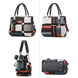 Geometric Panelled Leather Handbag Shoulder Bag