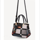 Geometric Panelled Leather Handbag Shoulder Bag