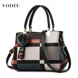 Geometric Panelled Leather Handbag Shoulder Bag