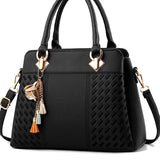 Solid PU Crossbody Bag Women Zipper Totes Streetwear Female Handbag