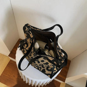 Leopard Rivet Tote Bag Women's Handbag Crossbody Purse