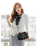 Soft Leather Shoulder Bag Women Handbag Purse Diamond Crossbody Bag
