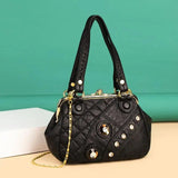 Soft Leather Shoulder Bag Women Handbag Purse Diamond Crossbody Bag