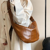 LEFTSIDE Splicing Leather Shoulder Bag for Women Large High Capacity Hobo Bag