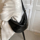 LEFTSIDE Splicing Leather Shoulder Bag for Women Large High Capacity Hobo Bag