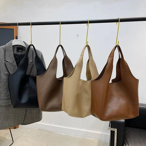 Vintage Casual Tote Bags Ladies Large Handbags Women Bag Set Solid Travel