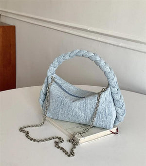 Denim Women Handbags with Chain Strap Crossbody Bag