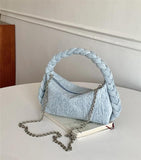Denim Women Handbags with Chain Strap Crossbody Bag