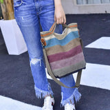 Boho Canvas Shoulder Tote Bag Crossbody for Women Ladies Girls