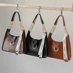 Vintage Armpit Shoulder Bags Large Capacity PU Leather Tote Handbags