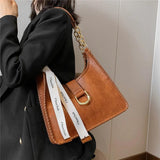 Vintage Armpit Shoulder Bags Large Capacity PU Leather Tote Handbags