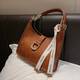 Vintage Armpit Shoulder Bags Large Capacity PU Leather Tote Handbags