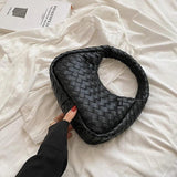 PU Leather Woven Tote Bag for Women Summer Handbag