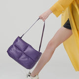 Padded Leather Women Handbags Crossbody Bags Down Cotton Winter Bag