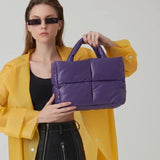 Padded Leather Women Handbags Crossbody Bags Down Cotton Winter Bag