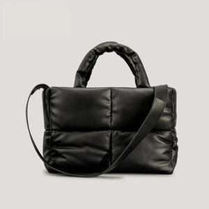 Padded Leather Women Handbags Crossbody Bags Down Cotton Winter Bag