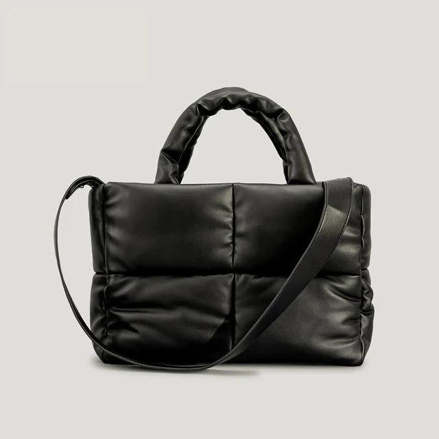 Padded Leather Women Handbags Crossbody Bags Down Cotton Winter Bag