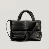 Padded Leather Women Handbags Crossbody Bags Down Cotton Winter Bag