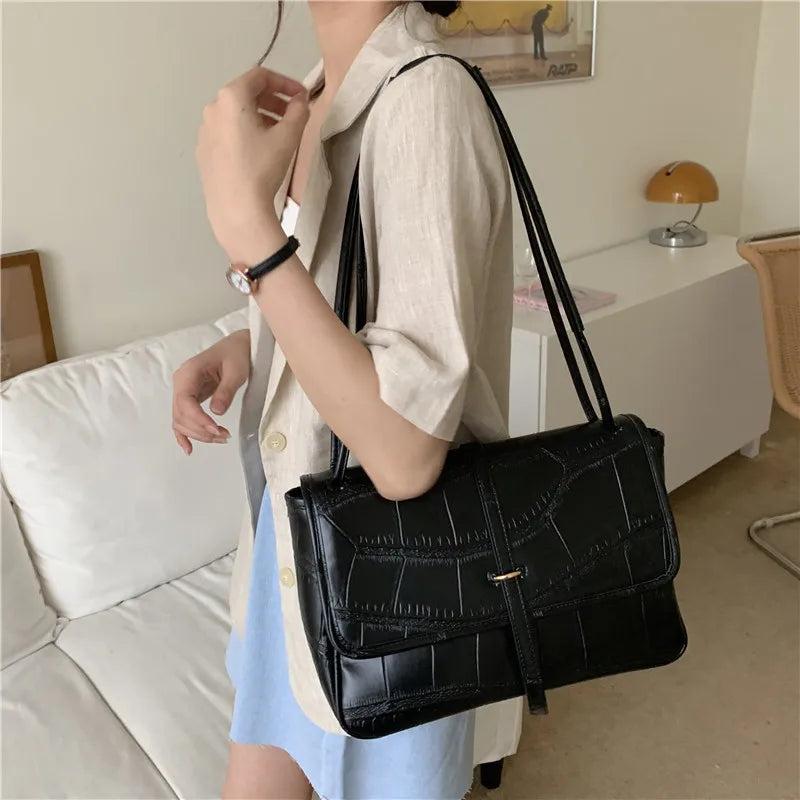 Crocodile Pattern Shoulder Bags Large Capacity Totes