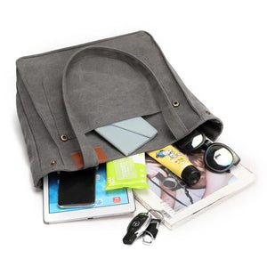 Cotton Canvas Women Bags Small Solid Lady Shoulder Handbag Casual Tote