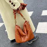 Winter Women Bucket Shoulder Bag PU Leather Crossbody bags Quilted Totes