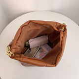 Winter Women Bucket Shoulder Bag PU Leather Crossbody bags Quilted Totes